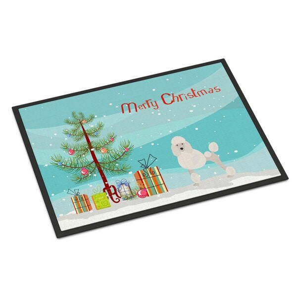 Carolines Treasures Carolines Treasures CK3478MAT 18 x 27 in. Miniature Poodle Christmas Tree Indoor or Outdoor Mat CK3478MAT - main
